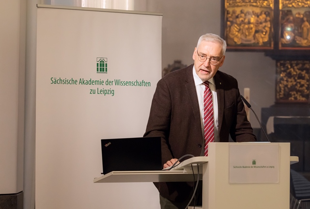 Öffentliche Festsitzung, Verleihung des Promotionspreises für Geschichte, Laudatio Prof. Dr. Armin Kohnle, Foto: Swen Reichhold