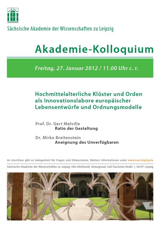 Akademie-Kolloquium 27.1.2012 – Kloester im Hochmittelalter