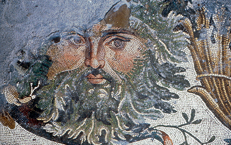 Historisches Mosaik mit einer männlichen Person
