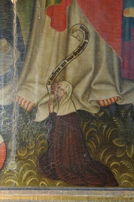 Liebfrauen, Altarretabel Barbarakapelle, Detail Stifterin
